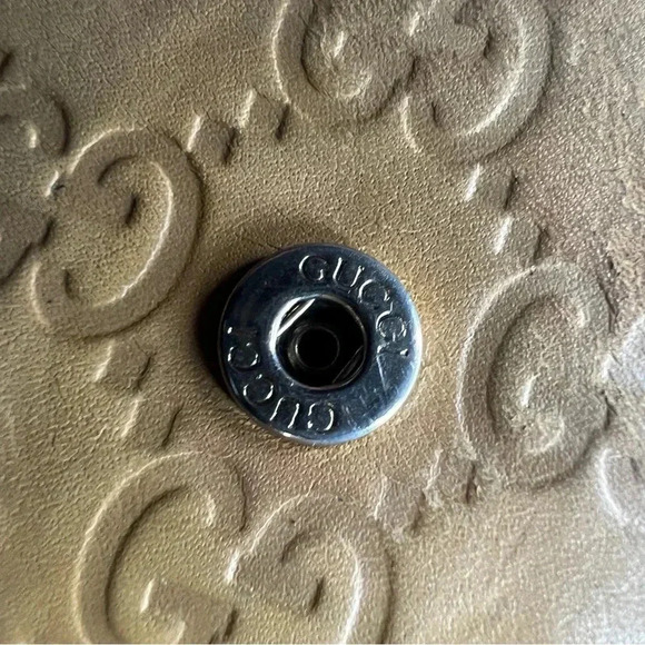 Authentic Gucci Vintage Tan Long Wallet Made In Italy Monogram Women’s - Picture 4 of 15